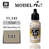 Vallejo 71141 17 ml. IDF Sand Gray 73, Model Air Serisi Model Boyası
