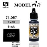 Vallejo 71057 17 ml. Black, Model Air Serisi Model Boyası