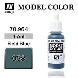 Vallejo 70964 17 ml. (58) Field Blue-Matt, Model Color Serisi Model Boyası