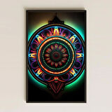 Neon Işık Efektli Mandala Dekoratif Tablo - Modern Tasarım