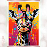 Renkli Graffiti Zürafa - Eğlenceli Pop Art Poster
