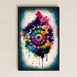 UV Baskılı Mandala Tablo - Suluboya Rüyası