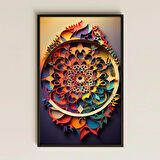 UV Baskılı Tablo - Modern Mandala Kesim