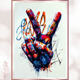 Graffiti Barış Eli - Renkli Sokak Sanatı Posteri