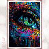 Graffiti Göz V2 - Neon ve Sokak Sanatı Portre Poster