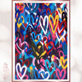 Graffiti Kalpler - Renkli Aşk Dolu Sokak Sanatı Poster