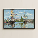 Monet Rouen'de Tekneler Tablosu - Deniz ve Yelkenli Temalı Sanat