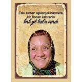 Adile Naşit Kahve Ahşap Retro Vintage Poster 