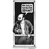 Bizimkiler Sosyal Alkolik Ahşap Retro Vintage Poster