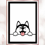 Mutlu Husky - Minimalist Sevimli Köpek Poster