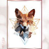 Geometrik Tilki - Modern Asil Hayvan Sanatı Poster