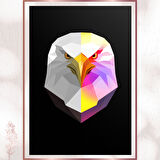 Geometrik Neon Kartal - Güç ve Özgürlük Poster