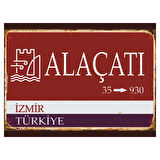 Alaçatı İzmir Türkiye Temalı Retro Ahşap Poster Tablo | Vintage Ege Dekoru