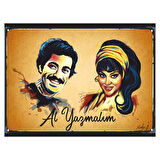 Al Yazmalım Temalı Retro Ahşap Poster Tablo | Yeşilçam Afiş Tasarımı