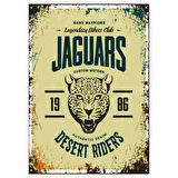 Jaguars Desert Riders Motosiklet Kulübü Temalı Ahşap Retro Poster Tablo