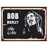 Bob Marley One Love Temalı Retro Ahşap Poster Tablo | Reggae Efsanesi Duvar Dekoru