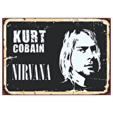 Kurt Cobain Nirvana Temalı Ahşap Retro Poster Tablo