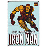 The Invincible Iron Man Marvel Temalı Ahşap Retro Poster Tablo