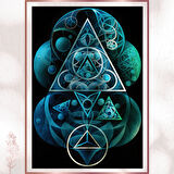 Üçgen ve Dairelerle Sacred Geometry Tablosu - Spiritüel Pleksi Dekor