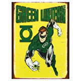 Green Lantern Temalı Retro Ahşap Poster Tablo | DC Comics Çizgi Roman Dekoru