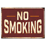 No Smoking Yazılı Retro Stil Ahşap Uyarı ve Dekoratif Poster Tablo