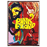Pink Floyd Retro Ahşap Tablo - Psychedelic Rock Grubu Poster Tasarımı