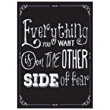 Motivasyon Sözlü Retro Ahşap Tablo - “Everything You Want...” Tasarımı