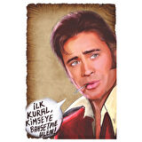 Yeşilçam Stili “İlk Kural: Bahsetme Ulen!” Karakter Retro Ahşap Tablo