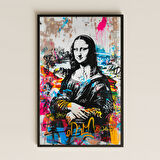 Graffiti Mona Lisa Temalı Renkli Modern Pleksi Tablo