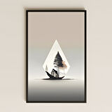 Minimal Doğa Temalı Şeffaf Pleksi Tablo