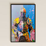 Renk Sıçramalı Şövalye Tasarımlı Şeffaf Pleksi Tablo