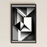 Monokrom Mimari Geometri Şeffaf Pleksi Tablo