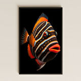 Turuncu Mavi Desenli Tropikal Balık Şeffaf Pleksi Tablo