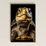 Detaylı Kaplumbağa Portresi Şeffaf Pleksi Tablo