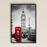 Big Ben ve Kırmızı Telefon Kulübesi Temalı Şeffaf Pleksi Tablo