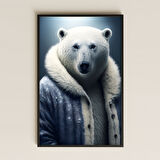 Kürk Montlu Kutup Ayısı Portre Dijital Sanat Pleksi Tablo