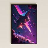 Uzay Savaş Gemisi ve Asteroit Alanı Temalı Pleksi Tablo - Bilimkurgu Aksiyon Dekoru