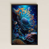 Renkli Mercan Resifi ve Tropik Balıklar Temalı Pleksi Tablo