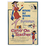 Carry On Teacher Retro Poster | Ahşap Vintage Duvar Tablosu