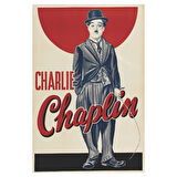 Charlie Chaplin İllüstrasyon Retro Afiş Tarzı MDF Tablo
