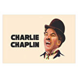 Charlie Chaplin Silüet Tasarım Ahşap Zemin Retro MDF Tablo