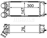 TURBO RADYATÖRÜ INTERCOOLER BERLINGO 04 C4 04 P308 07 PARTNER 04 1.6HDI AL/PL/BRZ 300x147x76