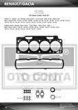 ÜST TAKIM CONTA CLIO I 91 1.8 LAGUNA-MEGANE I 95 1.8-2.0 F3P 710/F3P 714 KEÇELİ SKC STD SUBAP LASTİKLİ