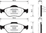 ÖN FREN BALATA FORD FIESTA 1.25L 1.3L 1.4L 1.6L JH JD 02-08 / FUSION 1.25L 1.3L 1.4L 1.6L JU 02-12 / FORD KA 1.6L RB 01-08 / MAZDA 121 1.3L 96-03