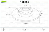 ON FREN DISKI TEMPRA-TIPO-MAREA-BRAVA-BRAVO 96 ALFA ROMEO 145-146 LANCIA DELTA-YPSILON 257x12x4DL