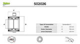 ÖN TEKER BİLYASI PORYALI TRANSIT V184 00 06 ABS LI 45x115x53 BTF1125B