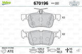 ARKA DİSK FREN BALATASI FORD EDGE 2.0D 08/15-07/18 FORD KUGA 1.5/1.5D/1.6/2.0/2.0D 11/12
