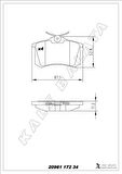 ARKA BALATA MGN II-LGN-GOLF III-IV-PASSAT III-POLO-C3-C4-P307-AUDI A3-A4 87x52.9x17.2mm GDB823