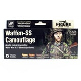 Vallejo 70180 8x18 ml. Waffen SS Camouflage by Jaume Ortiz, Model Color Serisi Model Boyası Seti