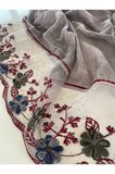 Açık Mürdüm Nakışlı Ve Taş İşleme Organik Pamuk İthal Şal